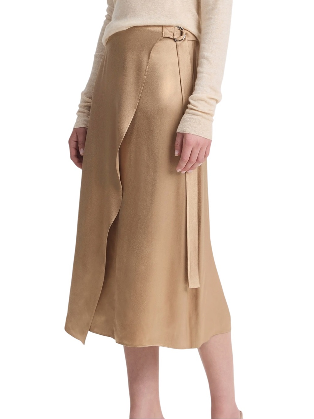 Ends 8/1 25” to 27" Waist Vince Draped D-Ring Wrap Viscose Midi Skirt
